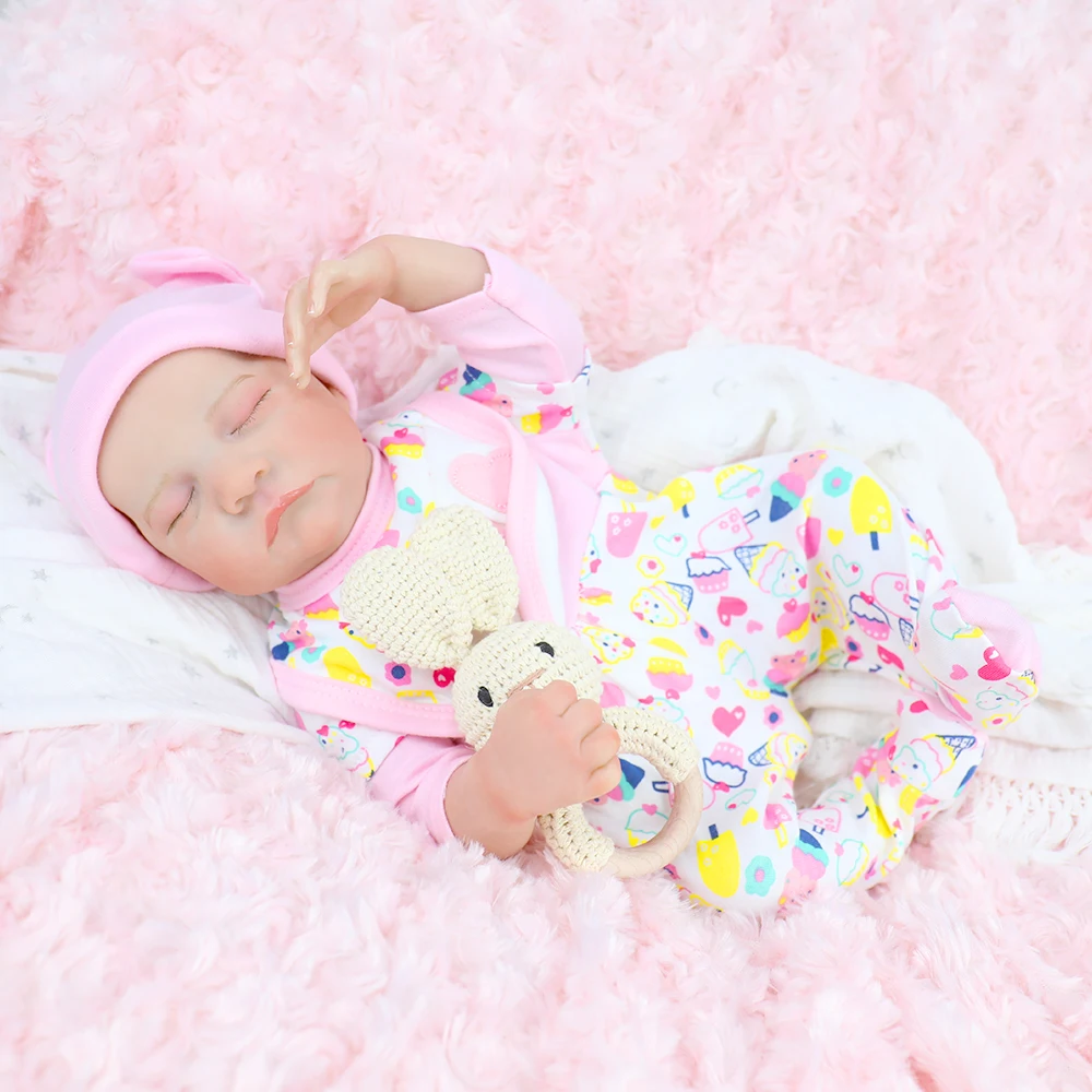18inch Realistic Reborn Sleeping Baby Dolls Girl Levi Full Body Silicone Vinyl  Already Painted Finished Doll Christmas Toy Gift