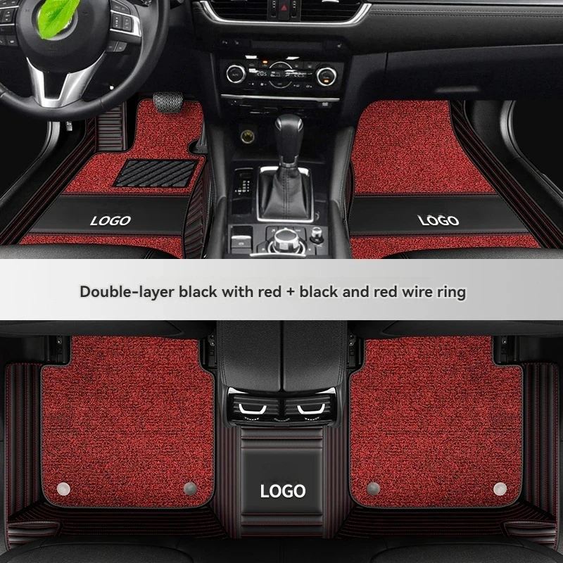 

High quality Custom Double Layer Leather wire loop Car Floor Mat For MG All Models MG ZT-T ZR ZT TF Auto Accessories CarpetCover