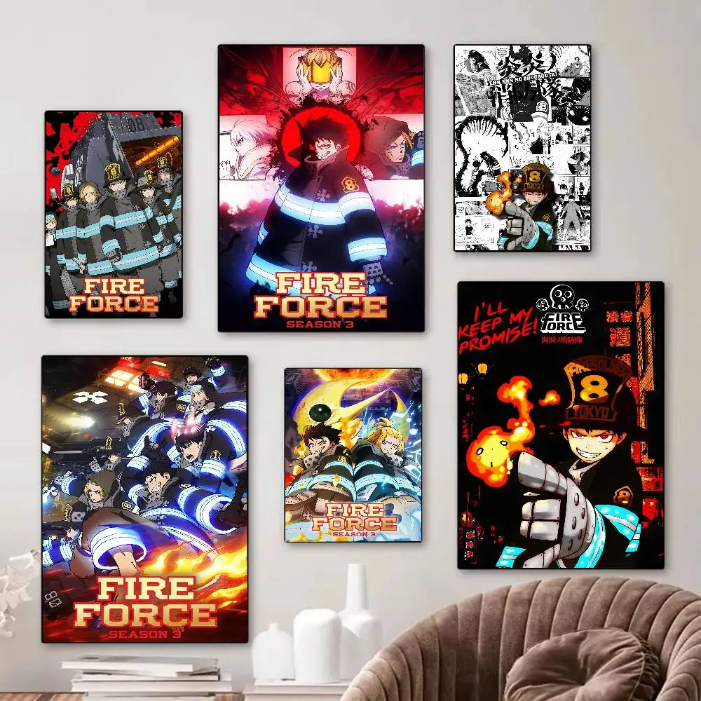 Comics F-Fire Force Anime Whitepaper Poster HD Quality Poster Wall Art Painting Study Room Wall Decor