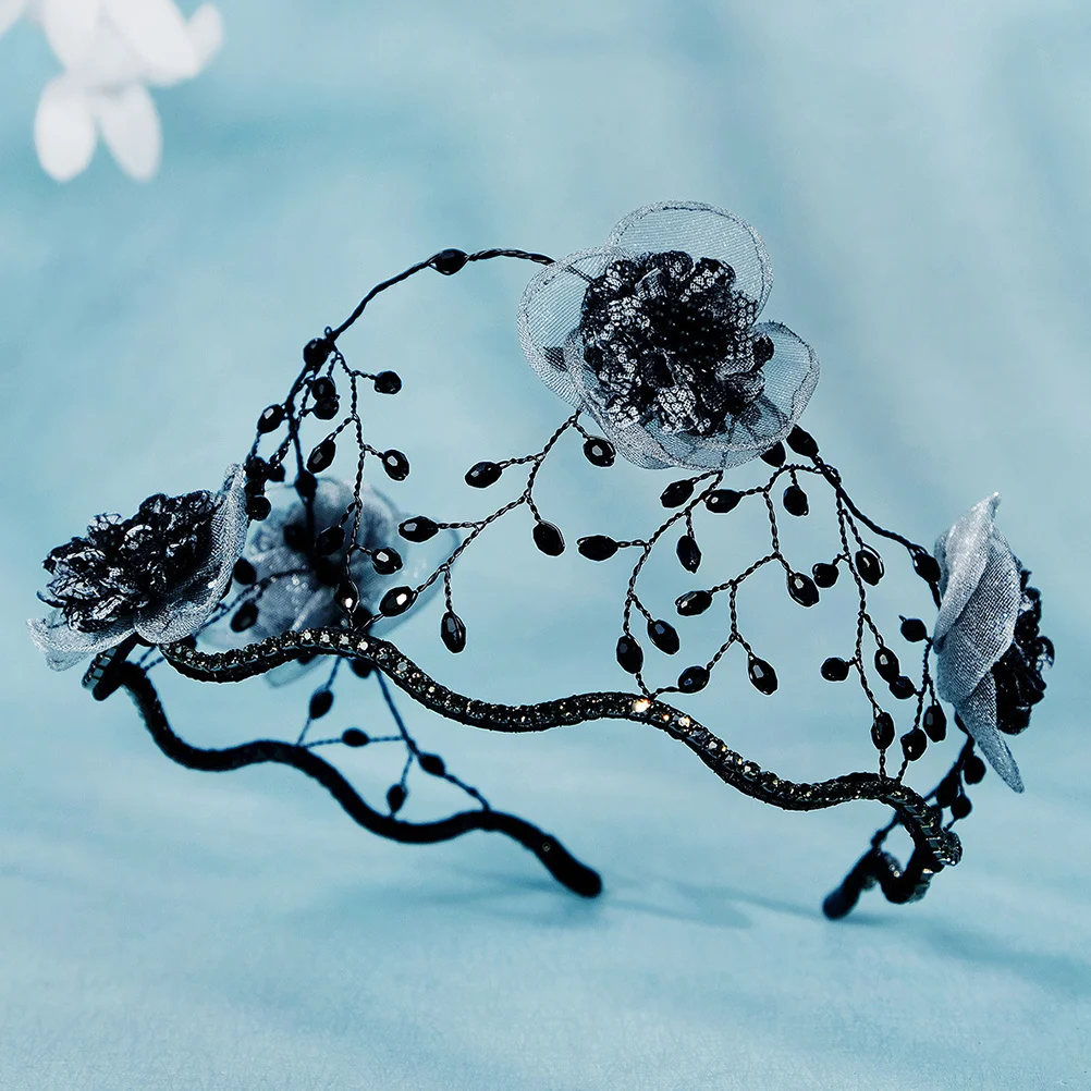 

Vintage Lace Hair Accessories For Women Rhinestone Headband Bridal Hairpiece Wedding Party Prom Hairbands Decor