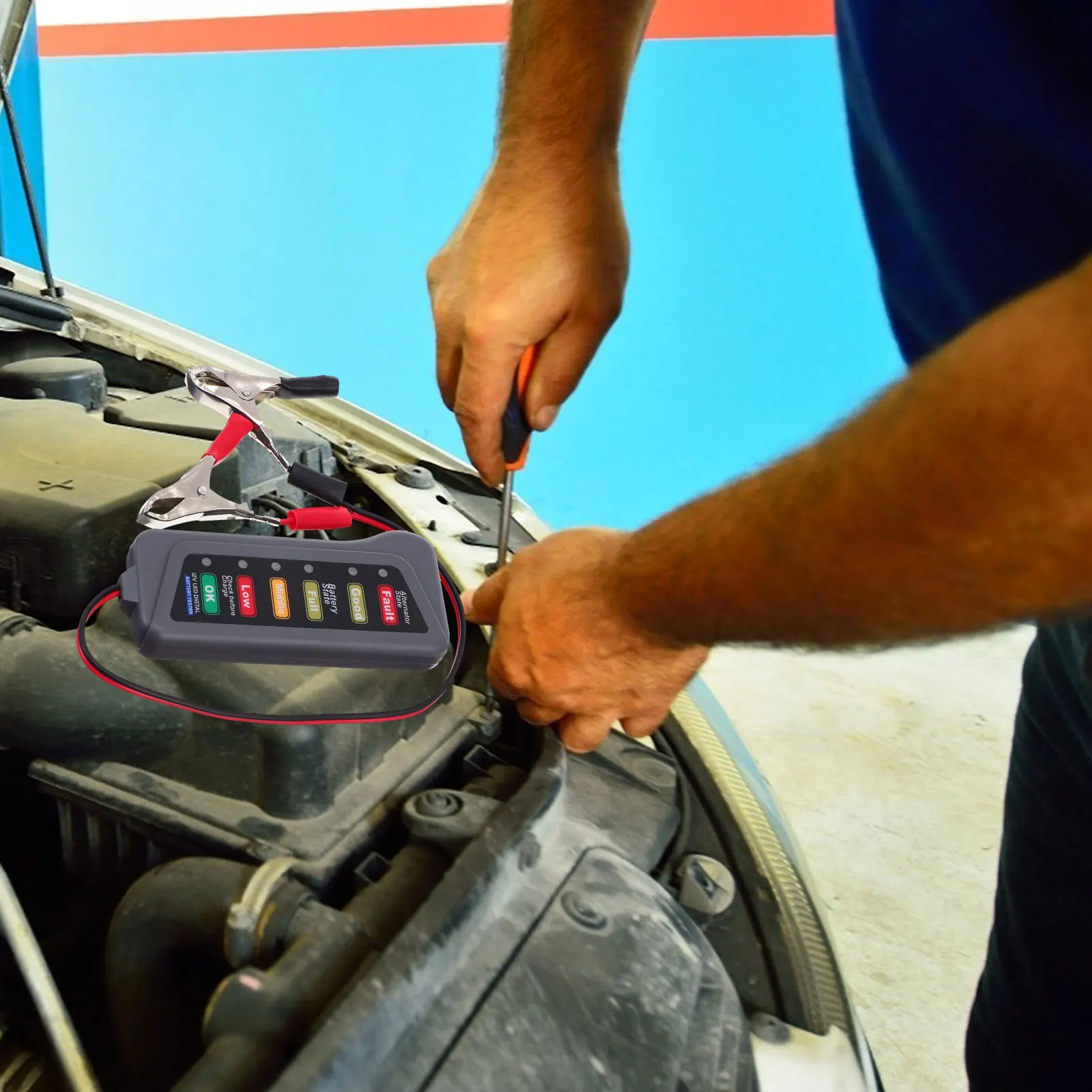 자동차 발전기 테스터 디지털 12V 자동차 LED 표시기 스마트 분석기 자동차용 정확한 측정