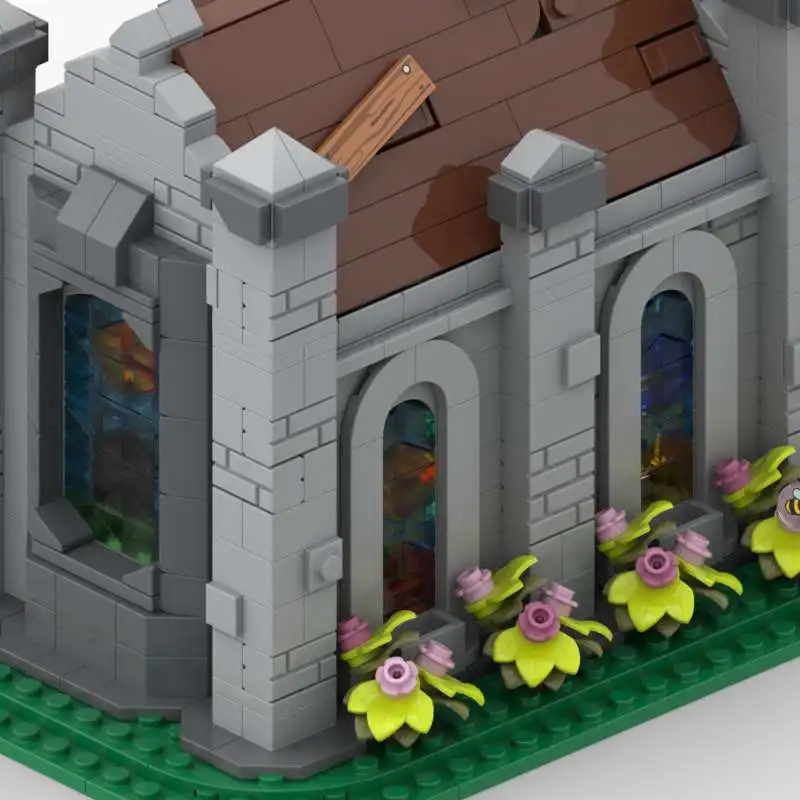 MOC Medieval Village Church Series Model - Small Particle Building Blocks Toy Set with 969 Pieces - Suitable for All Enthusiasts