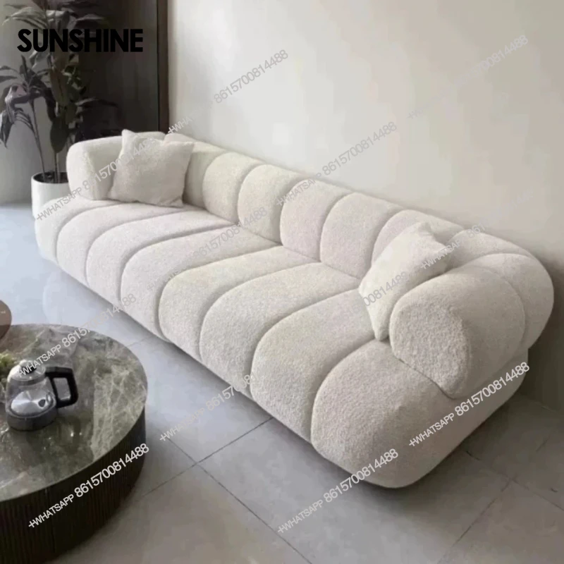 

White Velvet Cloud Sofa Plush Nordic Sofa Soft Unique Comfortable Modern Living Room Sofa Apartment Home Decoration
