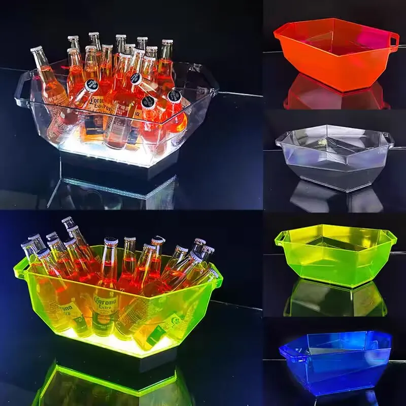 

led Bar Light up Ice bucket Creative Smoke grey Ice tank Wine frame ktv Champagne bucket wine bucket Ice beer ice bucket