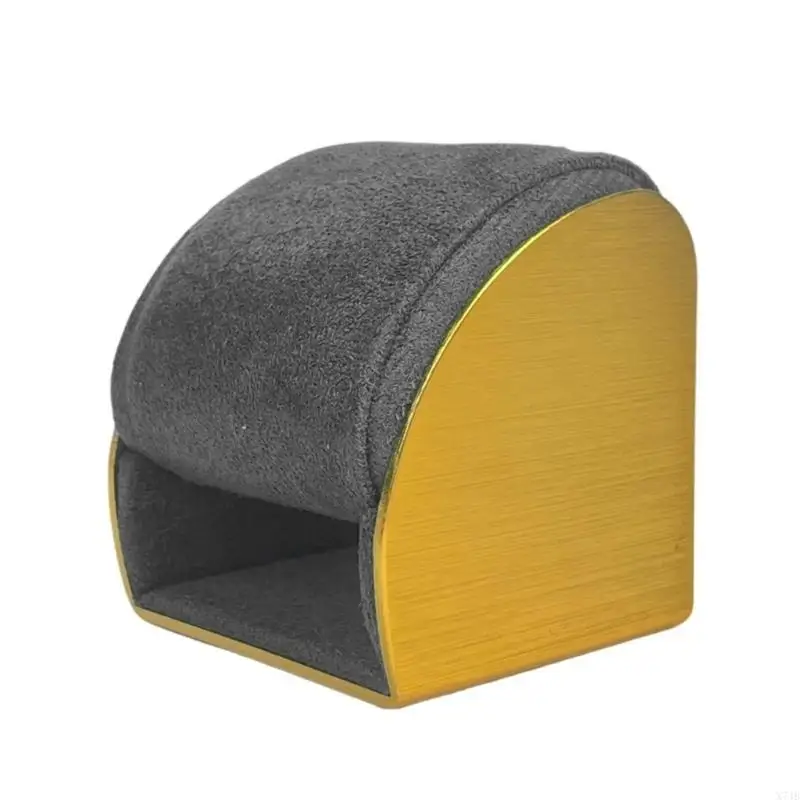 Contemporary Plush Watch Holder Luxurious Plush Bangle Display Stand Stable Metal Jewelry Organizers for Retail