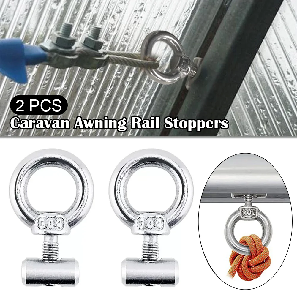 

Awning Rail Stoppers Stainless Steel Guide Track Stops Silver 6mm Stops M3-M6 for RV Campervan Tent Boat Kayak Accessories