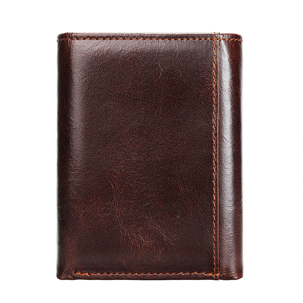 Vintage Genuine Leather Mens Wallet RFID Blocking Short Trifold Purse Credit Card Holder The Best Wallet for Men Cartera Hombre