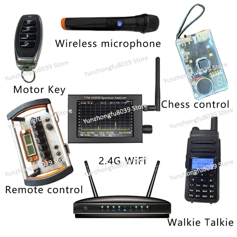 4.3-Inch TFT color LCD screen, handheld portable spectrum analyzer 35M-4400MHz spectrum analyzer