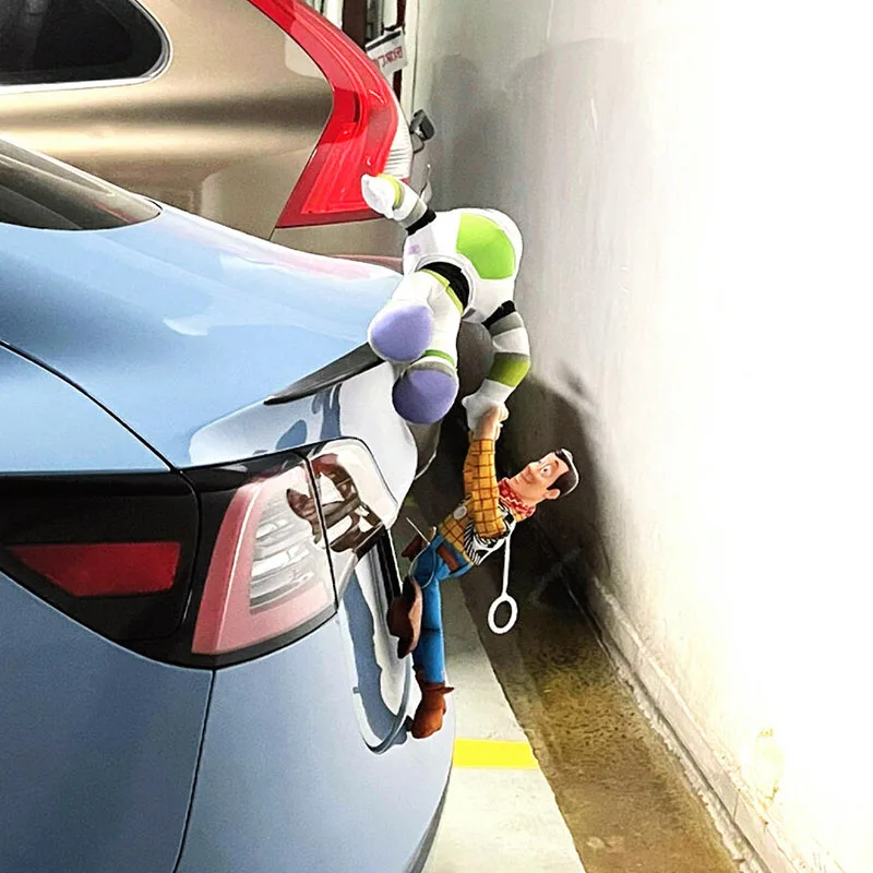 Toy Story Sherif Woody Buzz Lightyear Car Dolls Toys Outside Hang Model Statue Cute Auto Accessories Car Decoration Doll Gift
