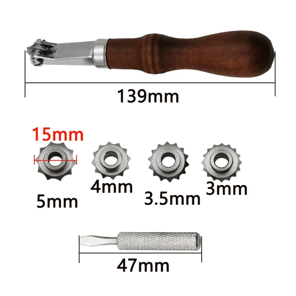 Couro Overstitch Roda com 4 Linhas, Linha Marcação Roda, Engrenagem Roleta, Costura Espaçador, Couro Ferramenta Craft, Alta Qualidade