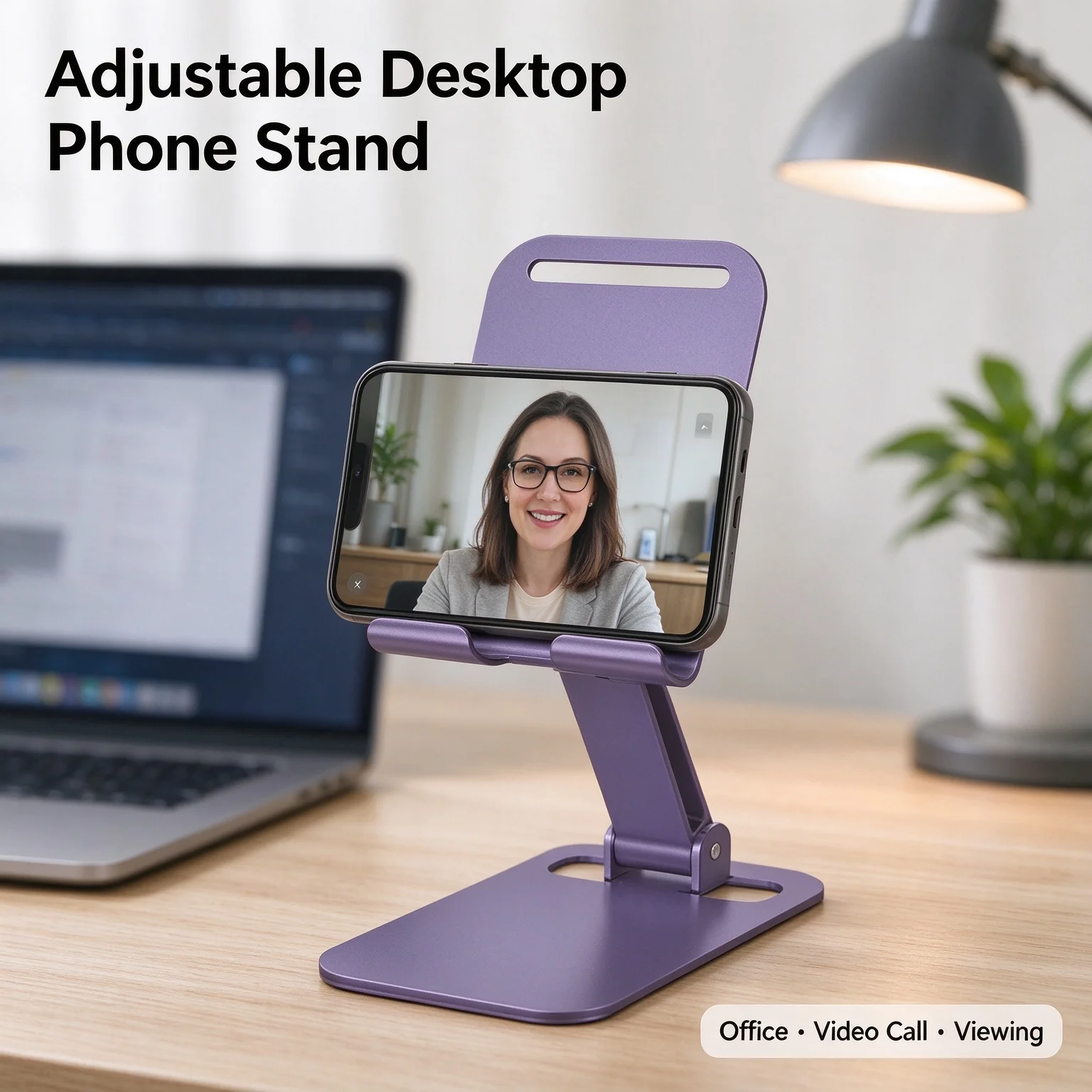 Adjustable Phone Tablet Stand Foldable Desktop Bracket for iPhone 16 15 14 Samsung S23 A54 Redmi Note 13 Handsfree Video Call
