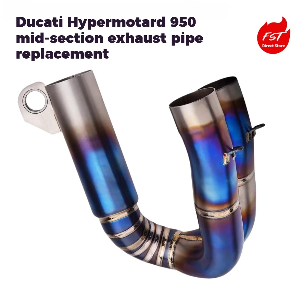 Modified Rear Exhaust + Titanium Mid Pipe 1 for Ducati Hypermotard 950