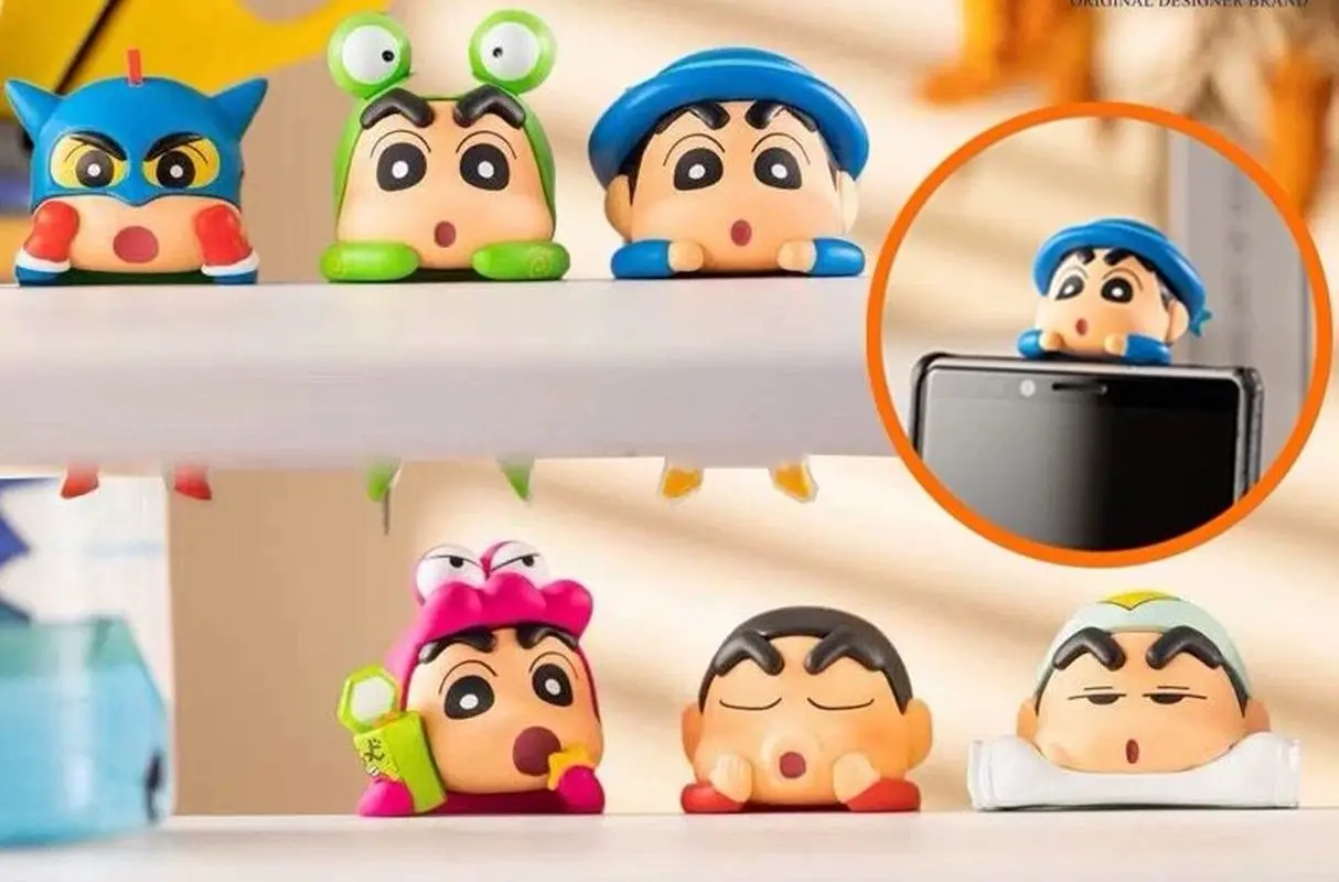 6pcs Anime Figure Xiaoxin Screen Lying Style Blind Box Kawaii Car Ornament Cartoon Figure Display Decor Craft Toys Festival Gift view 4