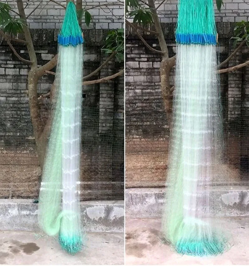 40m,60 meter Three-layer fishnet super fine silk fishnet green silk sticky net soft green silk fishnet