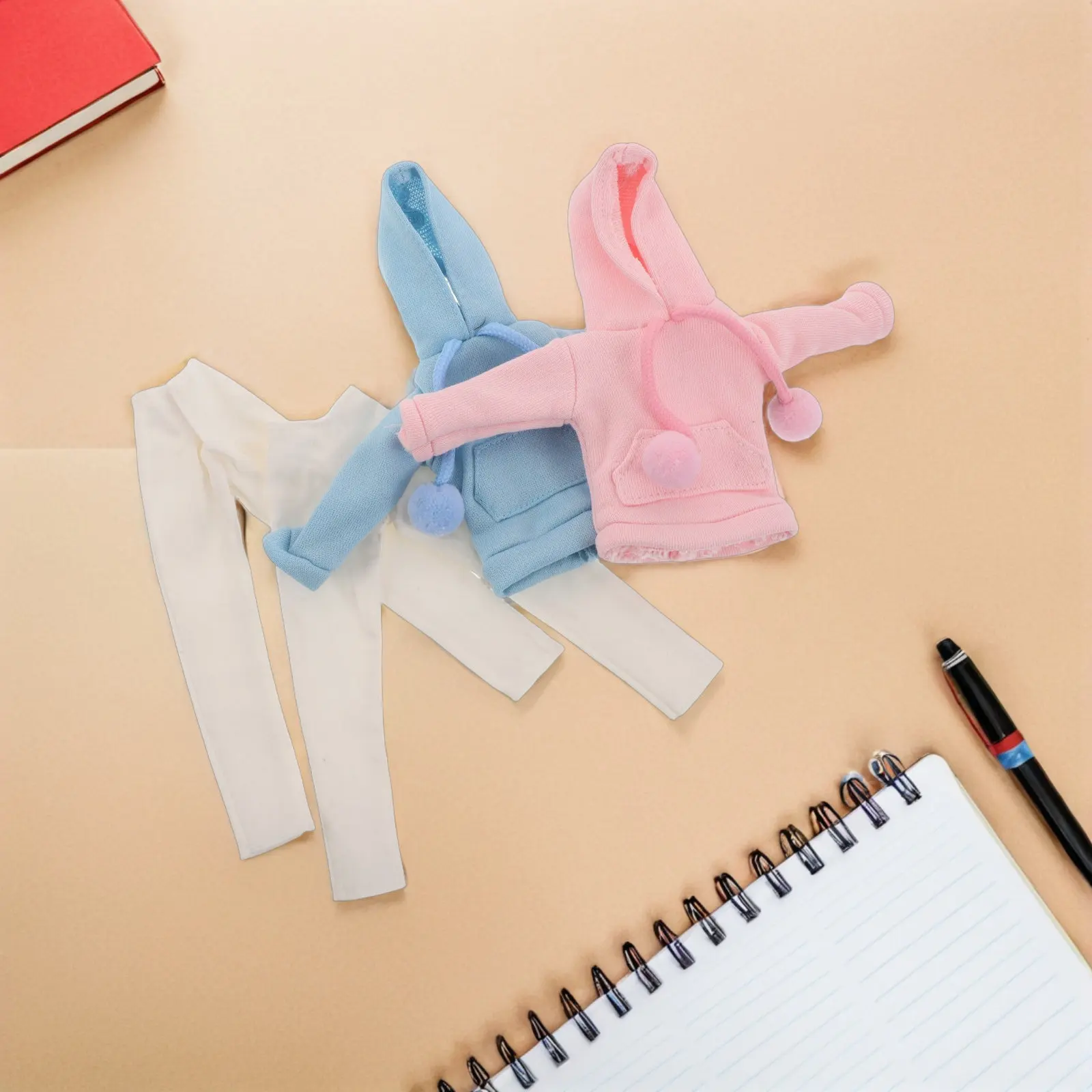 4Pcs 30Cm Mini Clothes Hoodie Pants Set Casual Sportswear Outfit for Dolls Dress-Up Playhouse Accessories Clothing