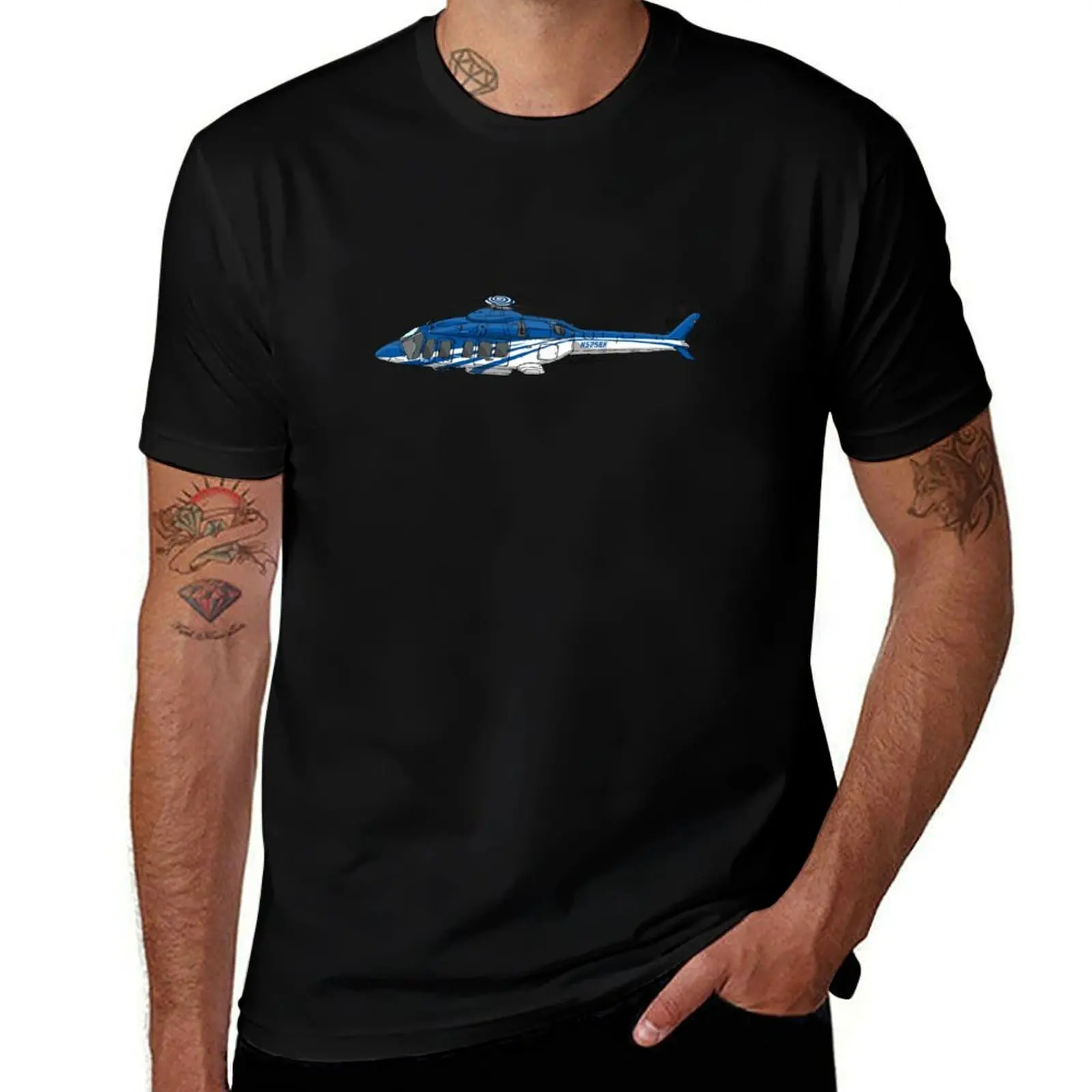 Bell Helicopter N525BK 525 Relentless T-Shirt Casual Fashion Short Sleeve Cotton T-Shirt