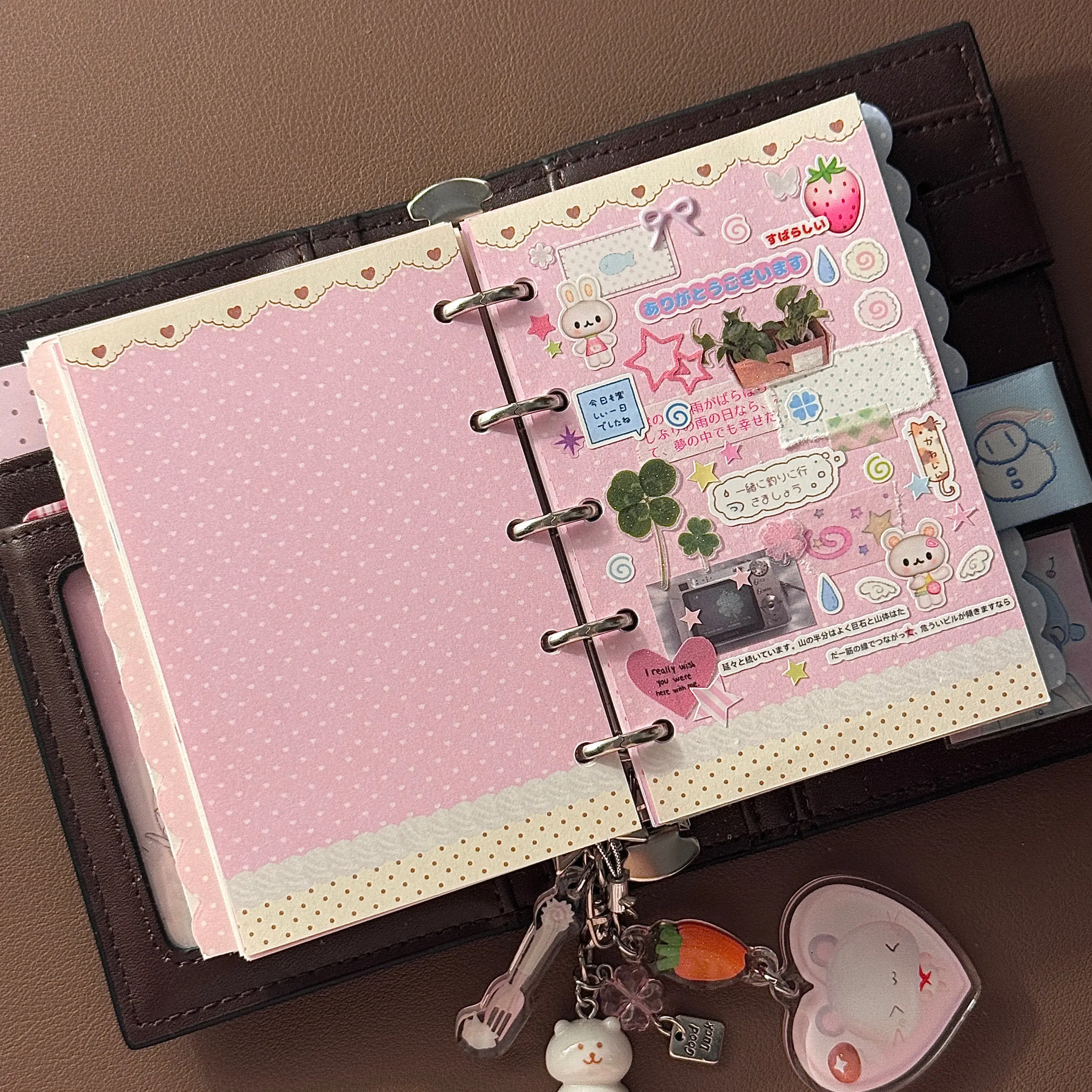 40pcs M5 A7 Refill Pages Cute Dot Pattern Loose Leaf Paper Pre-punched Notebook Inserts for Planner DIY Journaling
