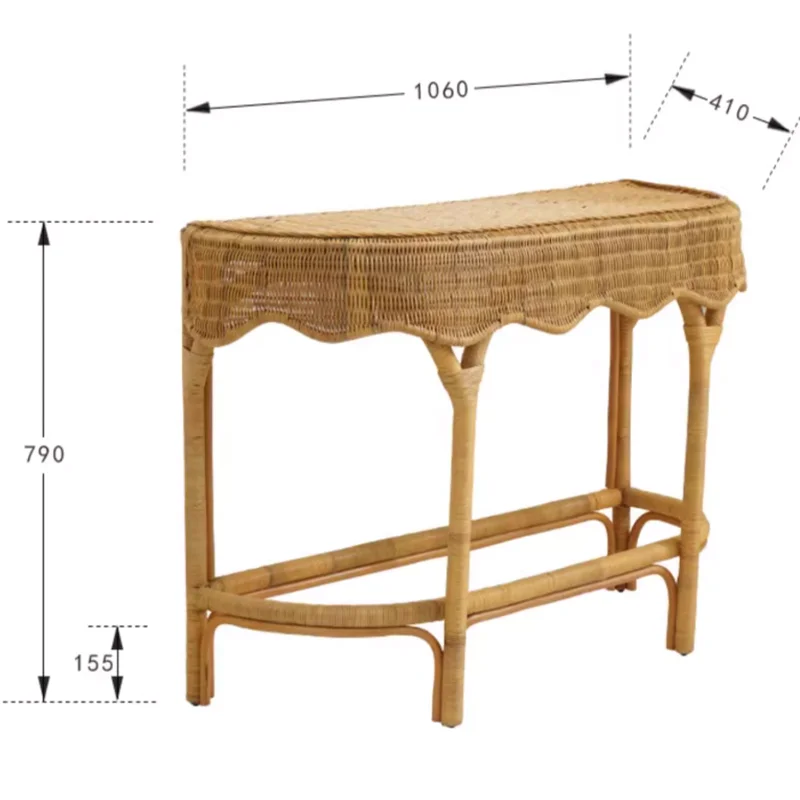 Minimalist Wabi Sabi Console Table Rattan Modern Entryway Rustic Console Table Vintage Living Room Mueble Salon House Furniture
