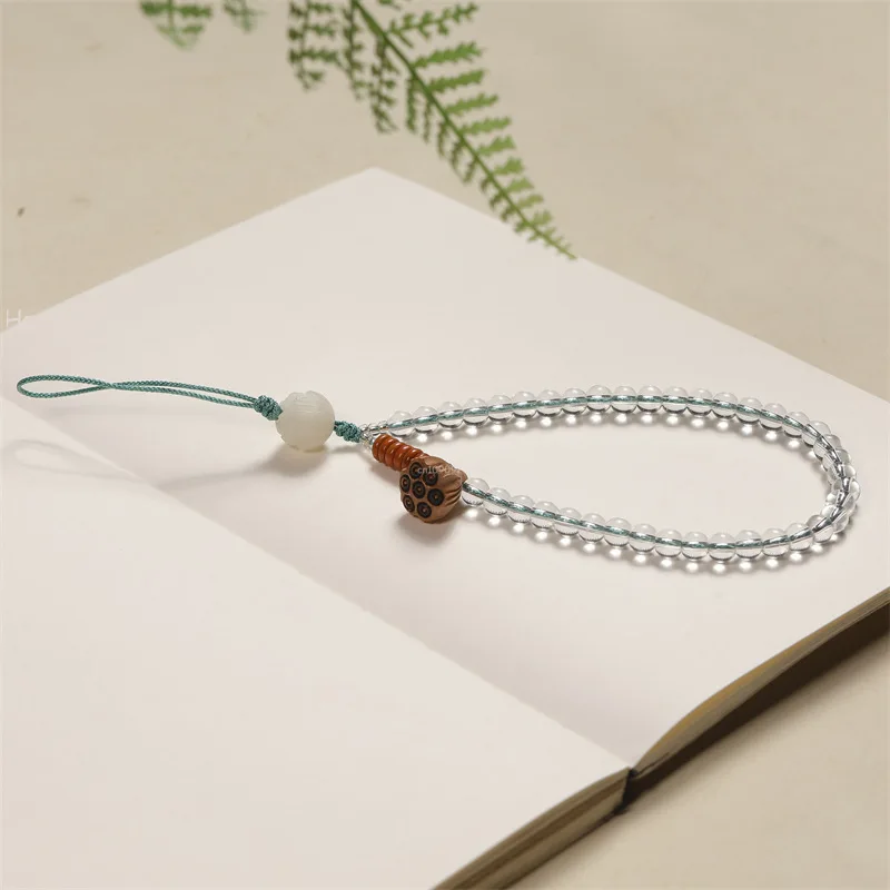 

Новая изысканная цепочка для мобильного телефона из натурального сандалового дерева, халцедон, подвеска на ручной веревке из сандалового дерева, сумка на запястье, анти-потерянный кулон