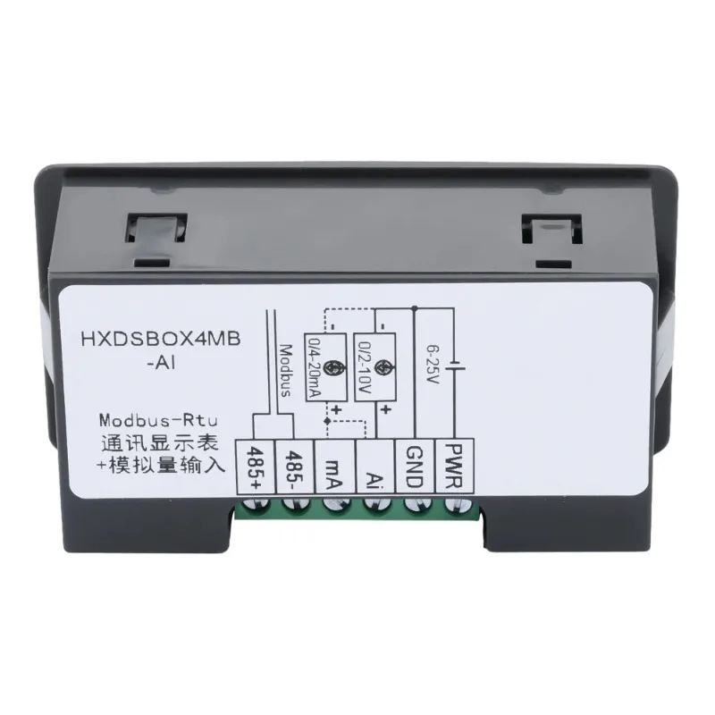 Digital Process Panel Meter, 0-10V/4-20mA Analog Signal Indicator with RS485 Modbus RTU, 8-25V Power Supply