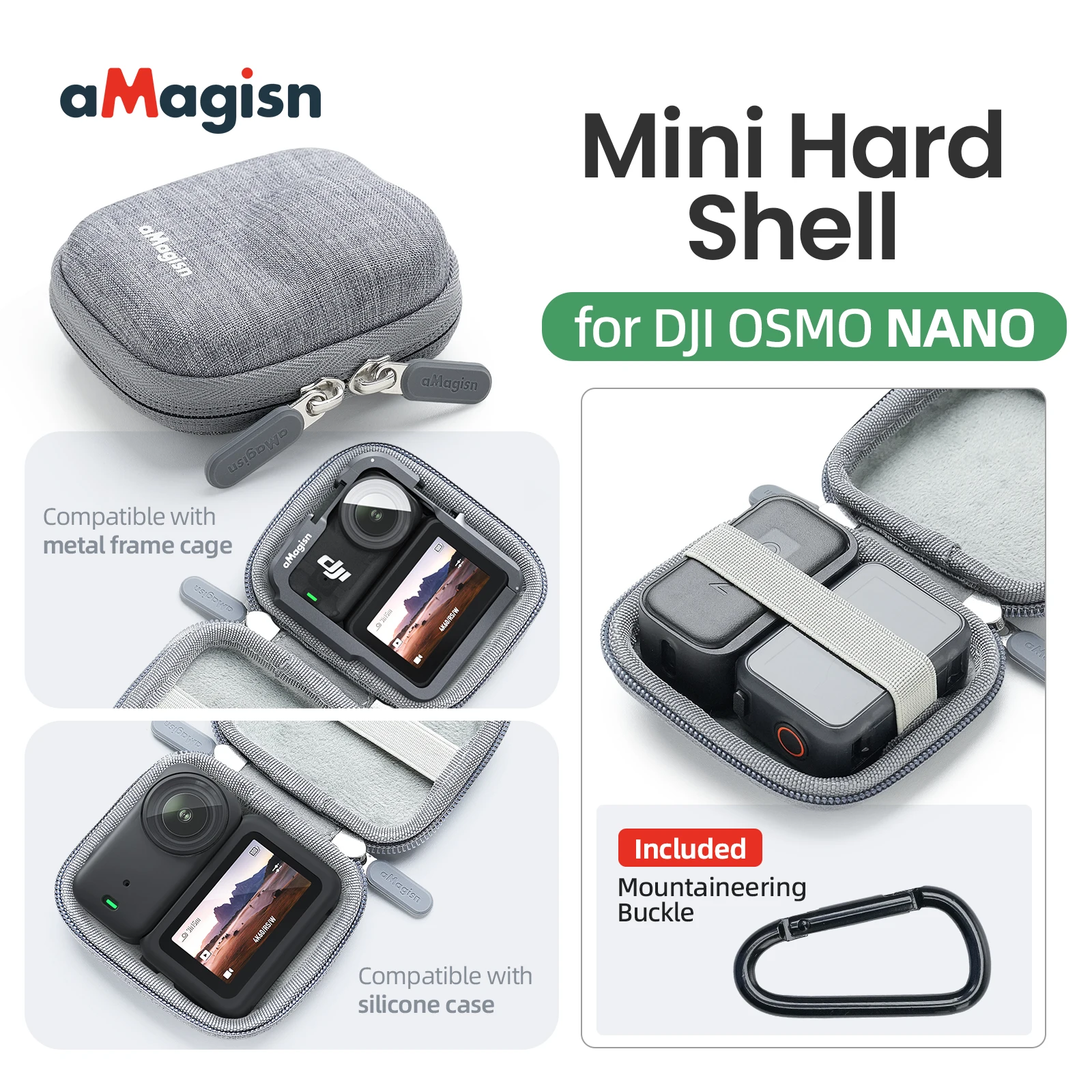 

aMagisn Hard Shell Case Mini Storage Bag For DJI OSMO Nano Portable Protective Carrying Case Splash-proof Anti Drop EVA Hard Box