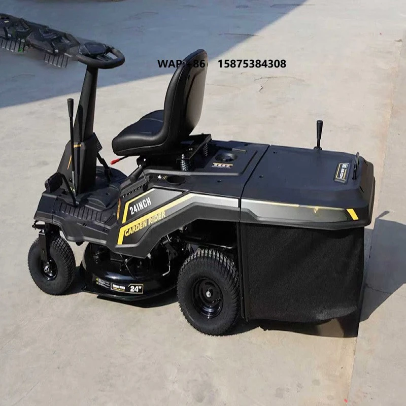 Industrial Riding Lawn Mower 24V Engine 1000W 200L Grass Box Side Discharge Single Blade 4in Turning Radius 1 Year