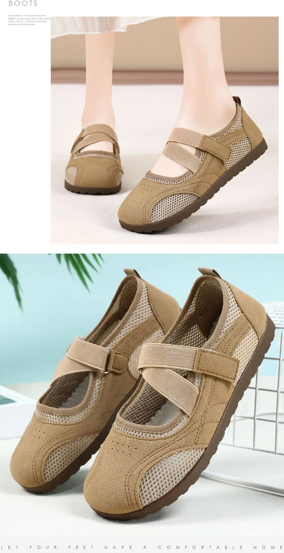 Sommer-Ballett-Modetrainingsschuhe Mary-Jane-Schuhe mit Klettverschluss Weichsohlige Freizeitschuhe – Detail 17