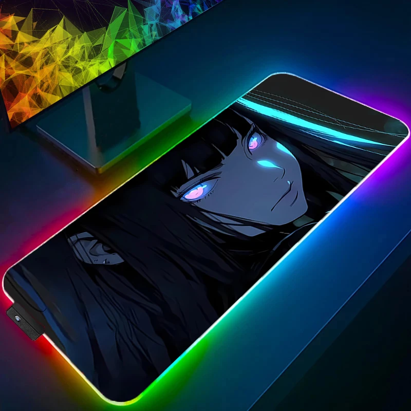 

Anime Gaming Speed Mouse Pad N-naruto Hyuuga Hinata LED Gamer Large Mouse Mat Backlight Keyboard Mousepad RGB Computer Desk Mat