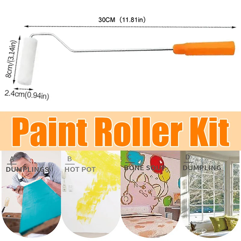 

11PCS Professional 4 Inch Paint Roller Kit with Covers for Walls Cabinets Doors Commercial Painting Hotel Restaurant Tools