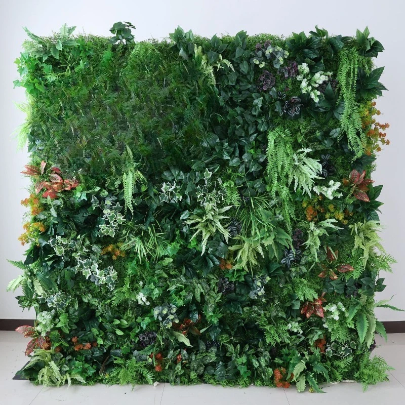 Simulation green plant flower wall three-dimensional decoration, indoor and outdoor background wall