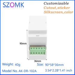 1Piece SZOMK din rail junction box  ABS plastic case enclosure terminal block