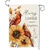 Always Loved Never Forgotten Memorial Fall Thanksgiving Garden Flag 12x18 Inch Double Sided Cardinal Sunflower Cemetery Yard llz