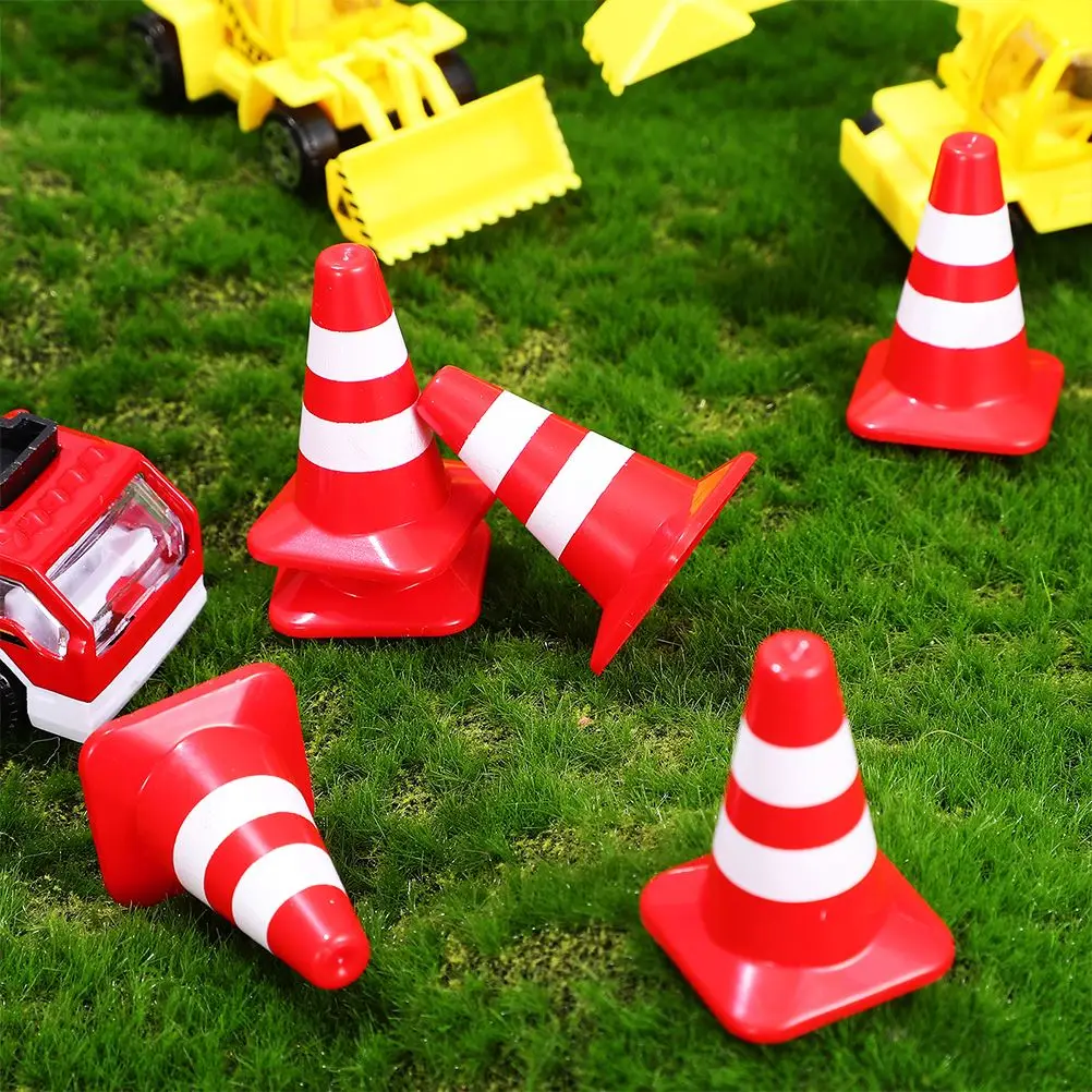 Childrens Toys Cones Mini Traffic Miniaturetraining Roadblocks Signs Small Constructionsafety Ornament Red Roadcone For Kids