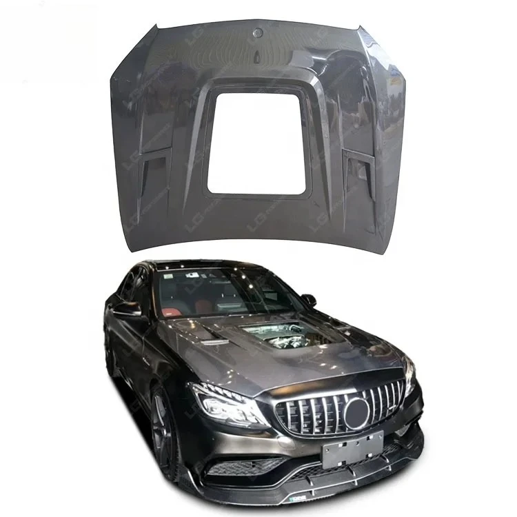 

Auto Parts C Class W205 C63 Car Carbon Fiber Transparent Engine Hood For Mercedes Benz C Class W205 C63 Bonnet