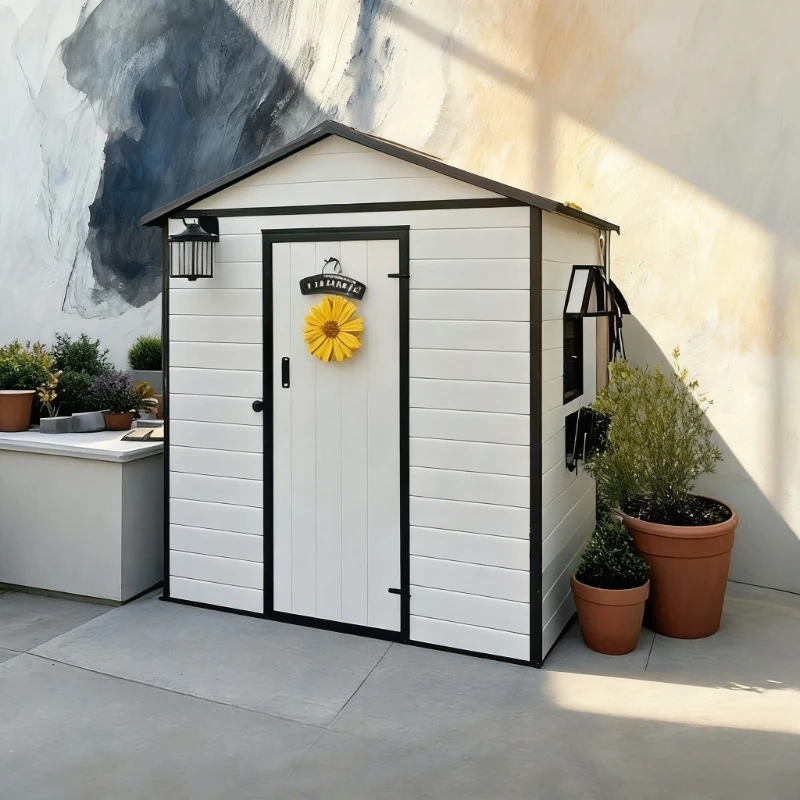 سقيفة محمولة مقاومة للماء ومضادة لأشعة الشمس في الفناء الخلفي سهلة التجميع لسقيفة تخزين خارجية للفناء والحديقة