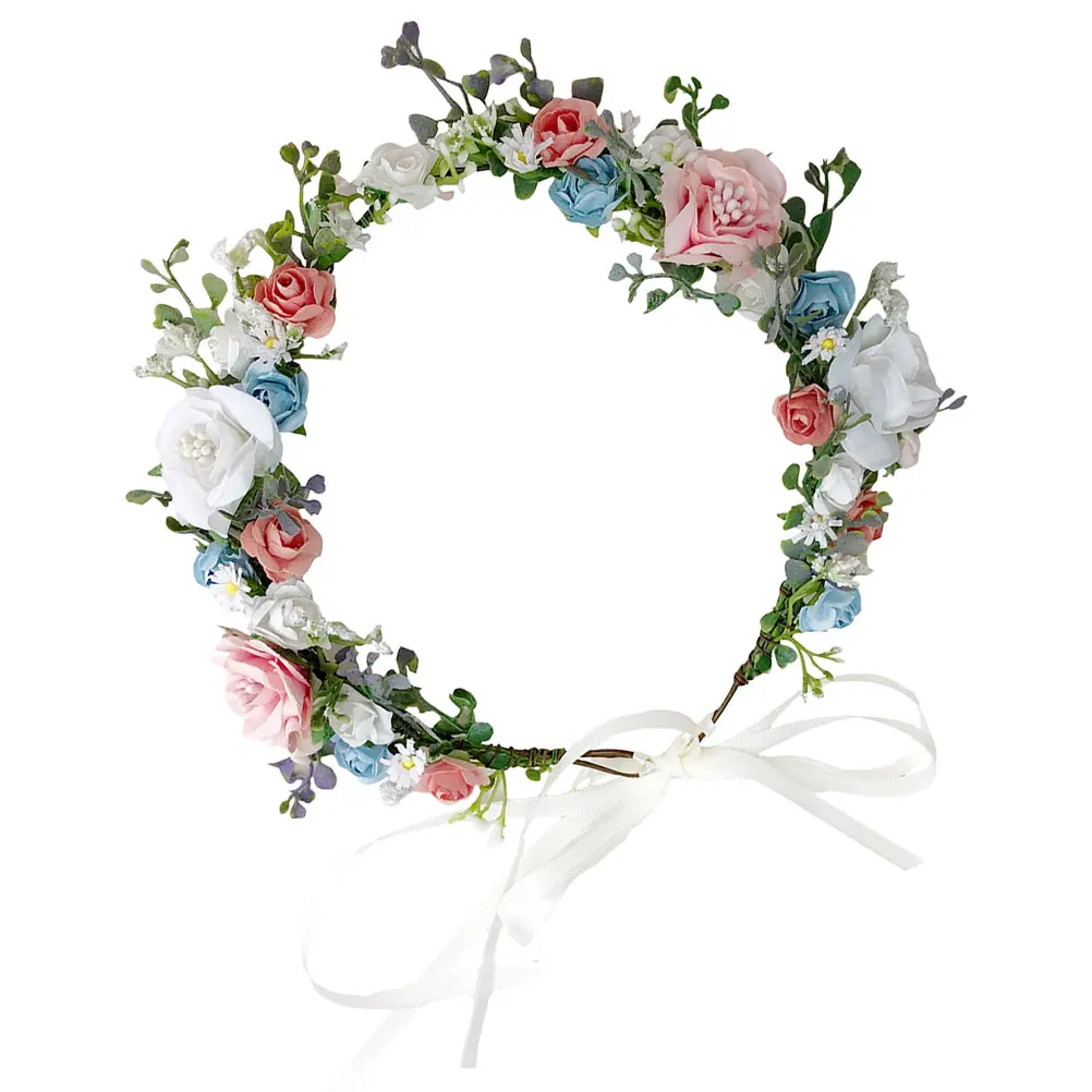 

Rose Bridal Headb Wedding Flower Girl Headpieces For Wedding Hair Accessories Wire Loop Holiday Supply Fabric Flower Headb
