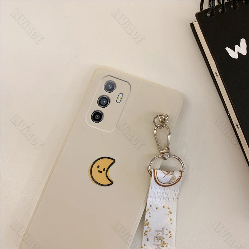 A 96 Sun Moon Crossbody Lanyard Case On For Oppo A96 A97 A95 A94 A93S A92S A91 A83 A79 A78 A76 A74 A73 A72 A71 4G 5G Strap Cover