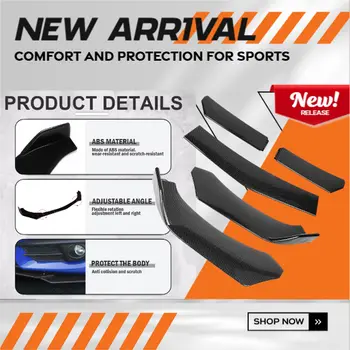 五段式前唇通用汽車前保險桿擾流板通用配件碳纖維外觀/亮黑色保護套件 6 最佳銷售 阿爾法羅密歐 147 唇 - №3