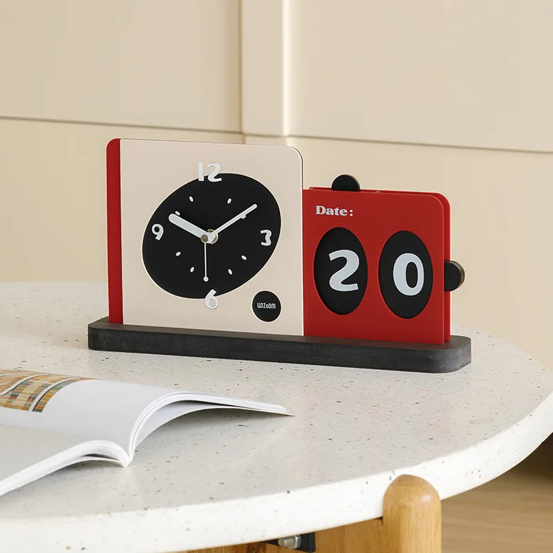 

Modern Home Clock Living Room Home Calendar Ornament ins Style Creative Desktop Ornament