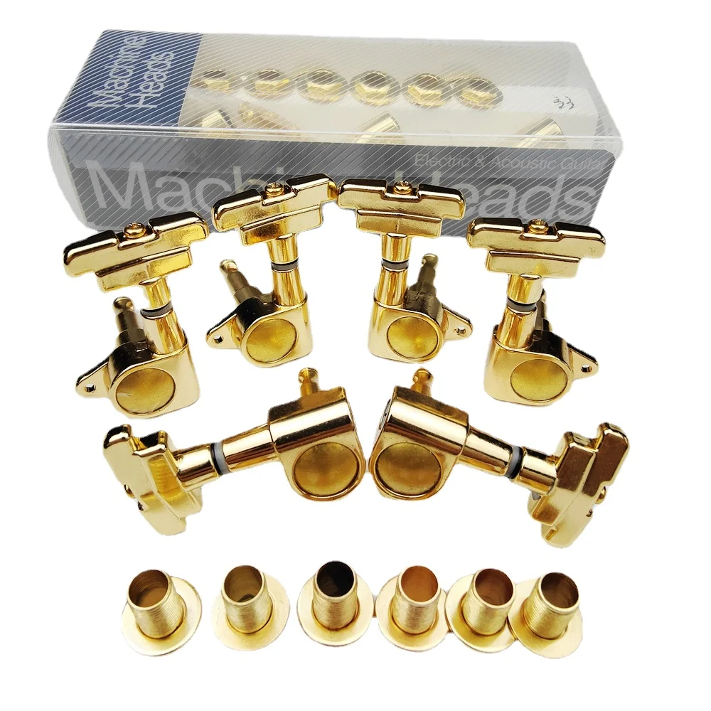 

New KAYNES J-109 3R+3L Gold Electric Guitar Machine Heads Tuners Art Deco Rotomatic Imperial Style Head Guitar Tuning Pegs