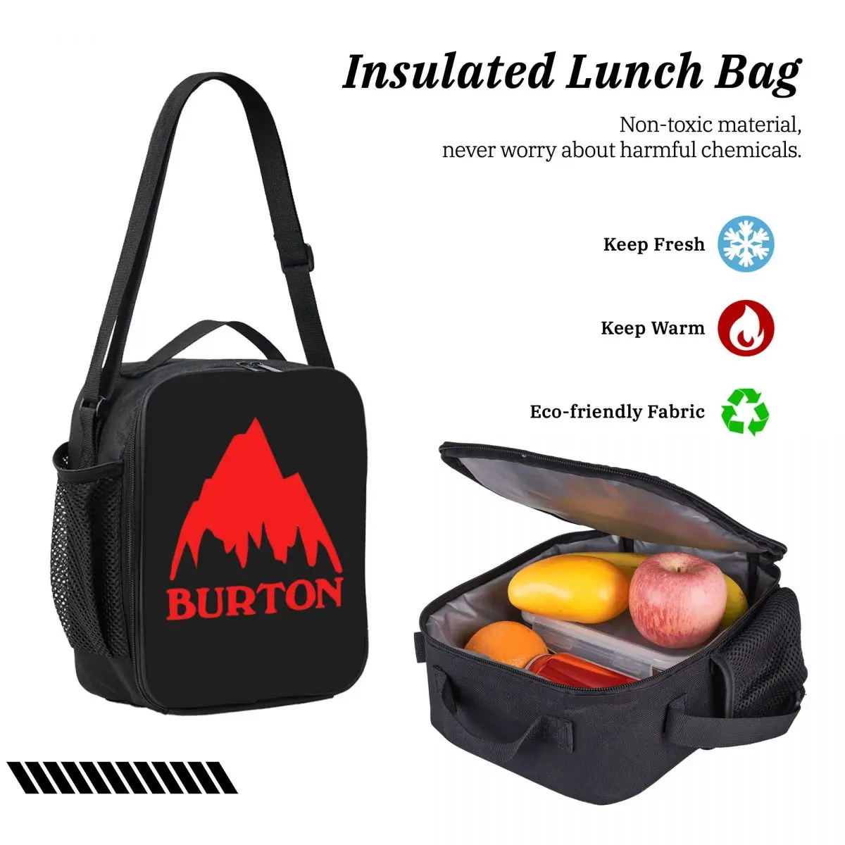 Burton Snowboard Ransel Sportif Tas Buku Pelajar Laki-laki Perempuan Tas Sekolah Tas Bahu Laptop 3Ps Tas Makan Siang Terisolasi Tempat Pensil