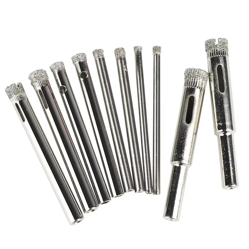 

10 шт., набор сверл с алмазным покрытием для корончатых пил для плитки, стекла, керамики, аксессуары Dremel, размеры 3/4/5/6/8 мм