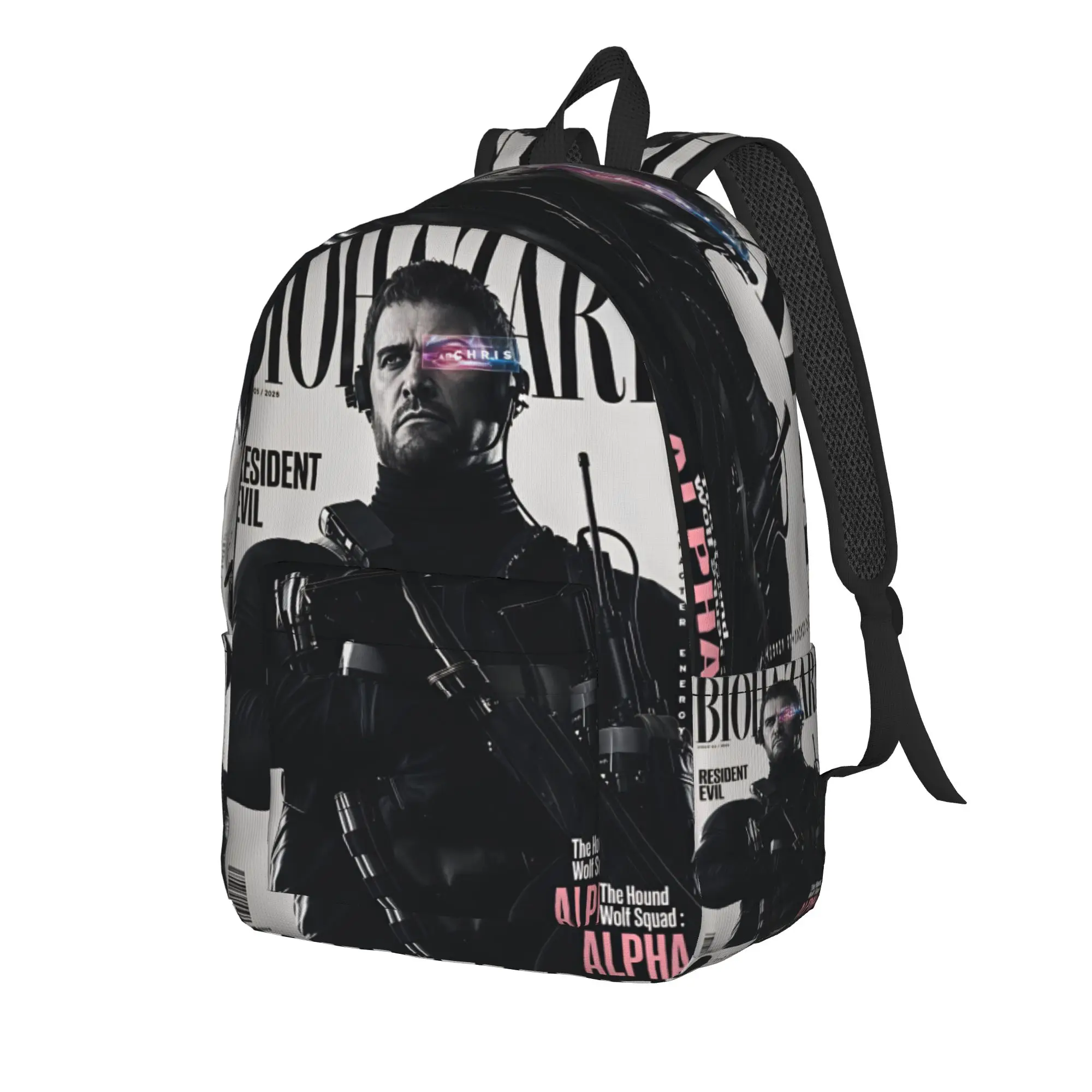 Chris Redfield Resident Evil Backpack  Women Polyester Outdoor Style Backpacks Soft Fashion High School Bags Rucksack
