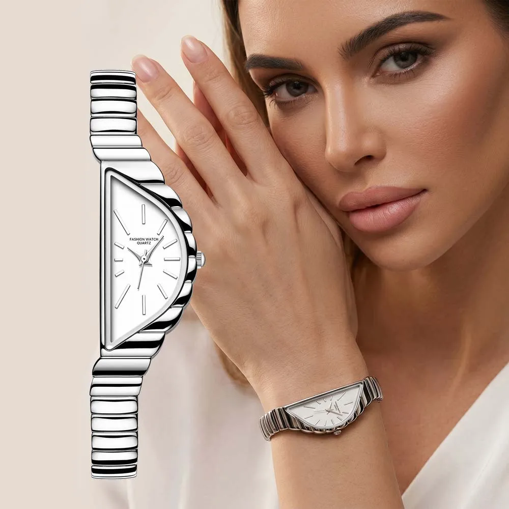 GEDI Personalized Quartz Women's Watch Half-Moon-Shaped Dial Water-Resistant Affordable Luxury Niche Quartz Watch Gift For Women