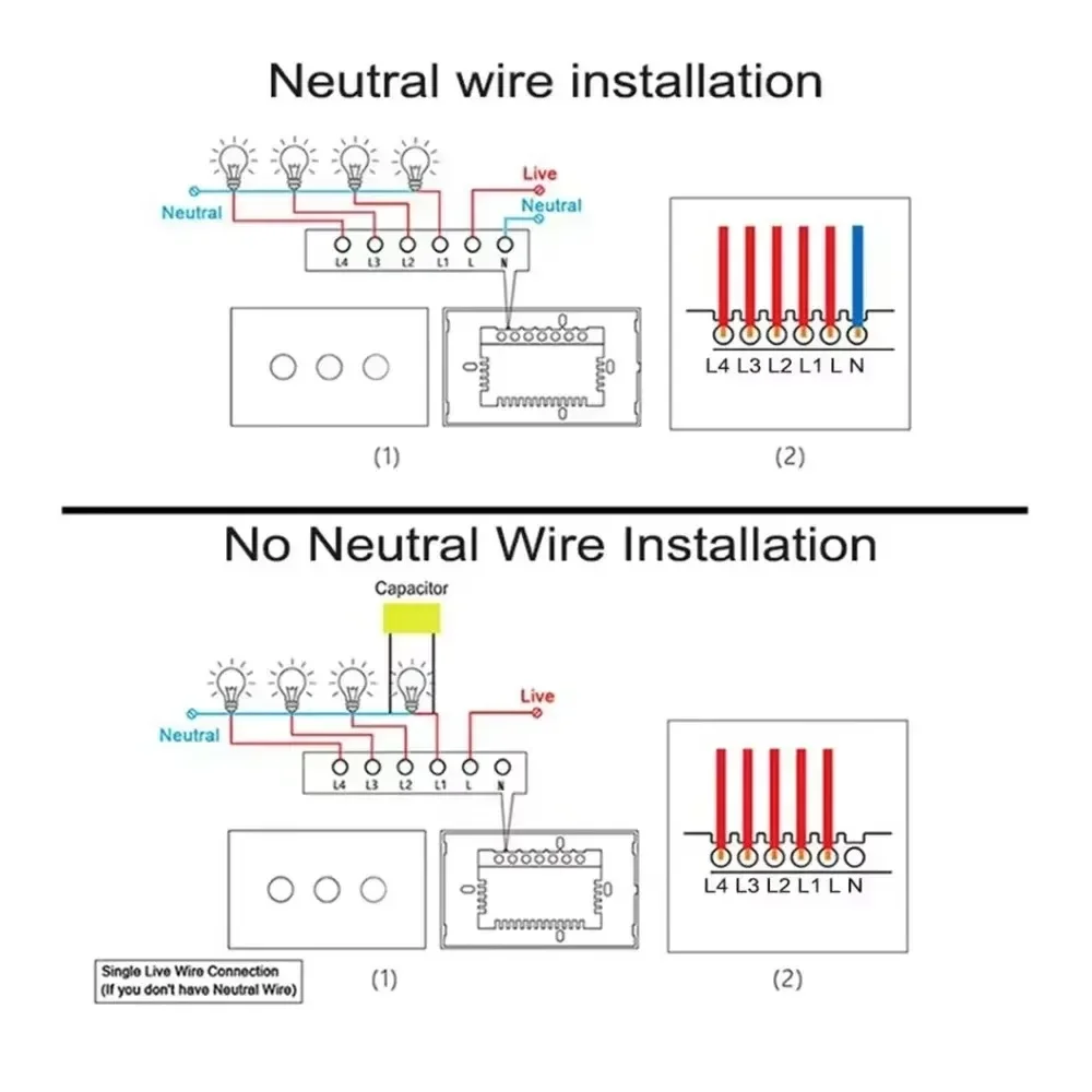 Melery Matter Thread WiFi Inteligentny włącznik ścienny z czujnikiem dotykowym Pilot Alexa Google Home Siri Homekit SmartThings