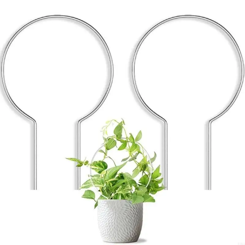 Pack of 8 Acrylic Plant Support Stands Modern U Shaped Circular Design for Indoor Outdoor Garden Decoration and Flower Pot