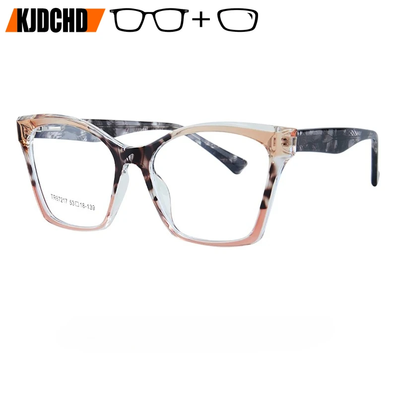 

KJDCHD Retro Cateye Butterfly Prescription Eyeglasses Handmade Acetate Polarized Myopia Glasses for Women Reading glasses