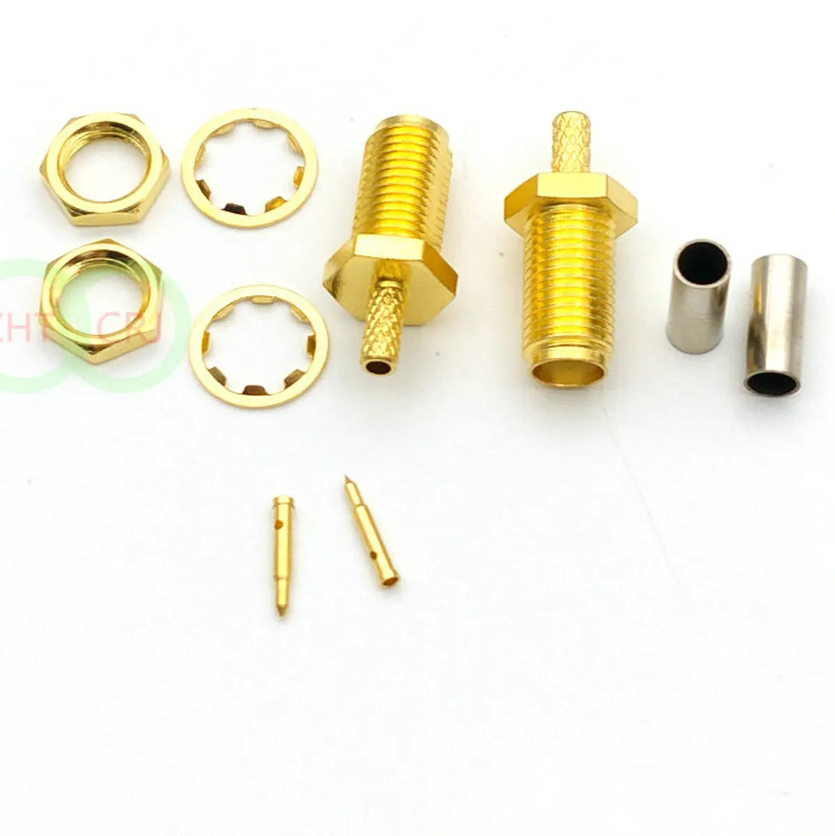 

100pcs -400pcs copper RP SMA Female Crimp adapter for Coaxial RG316 RG174 RG178 LMR100 Cable