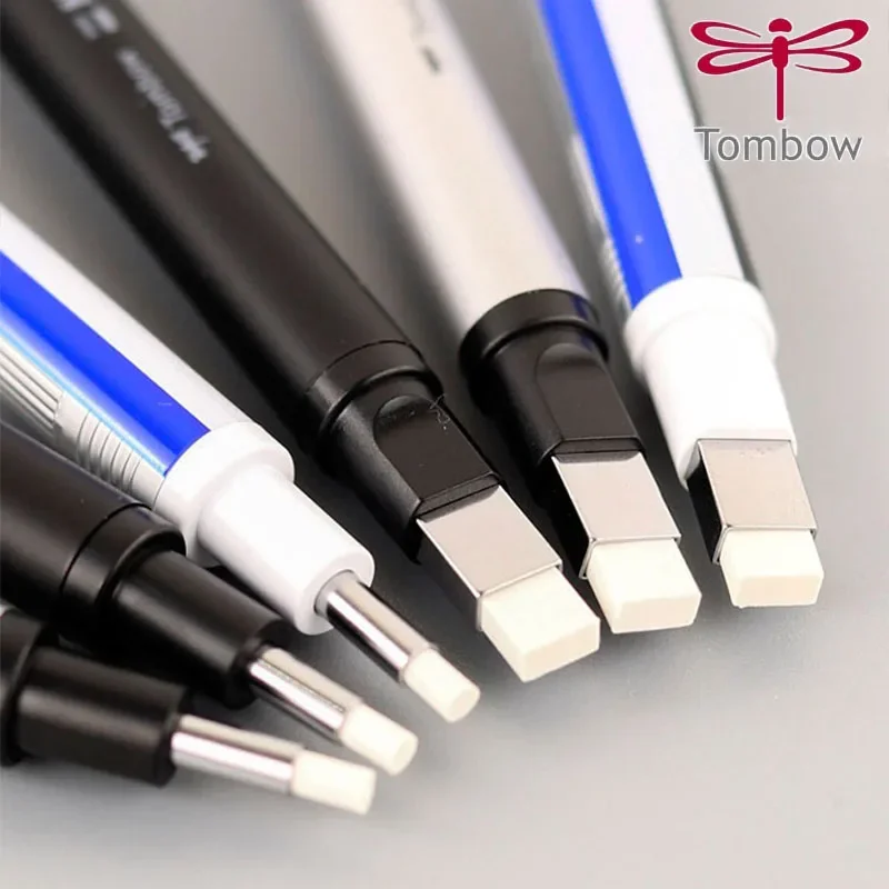 1Pcs  Tombow MONO Ultra-fine Pen Type Mechanical Push-type Eraser with Less Fine Chipping Square Head Round Head