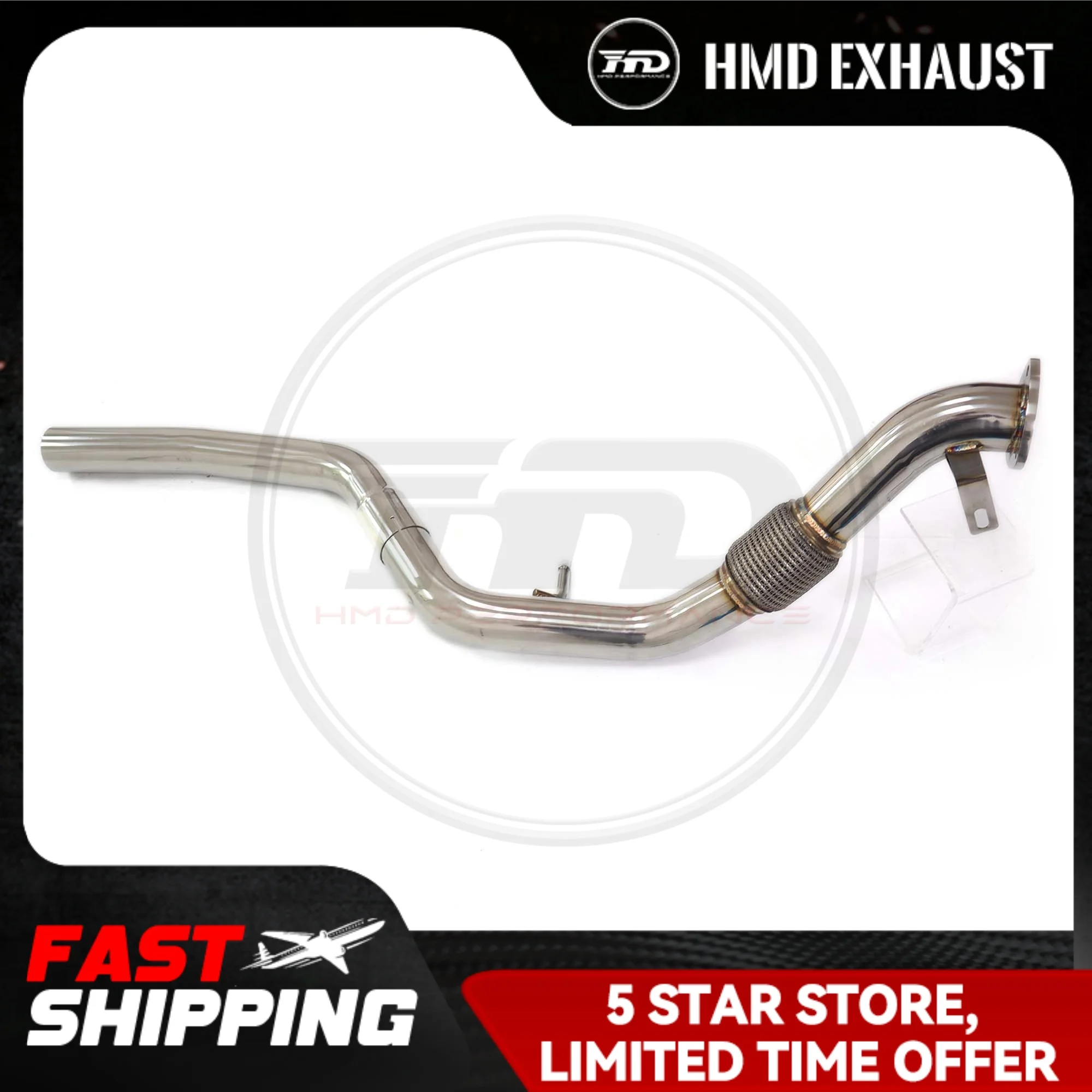 

HMD Stainless Steel Exhaust System Performance Resonant Tube Is Suitable For AUDI A5 B9 2.0T High Flow Performance